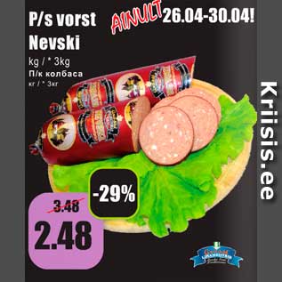 Allahindlus - P/s vorst Nevski