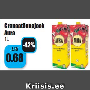 Allahindlus - Granaatõunajook Aura 1L