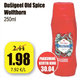 Allahindlus - Dušigeel Old Spice Wolfthorn