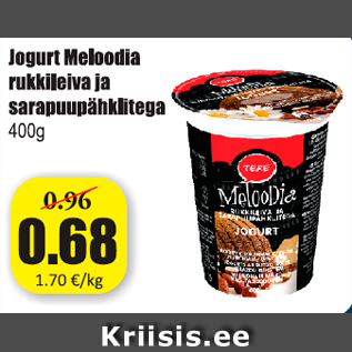 Allahindlus - Jogurt Meloodia rukkileiva ja sarapuupähklitega 400 g