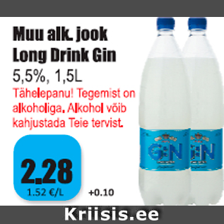 Allahindlus - Muu alk. jook Long Drink Gin