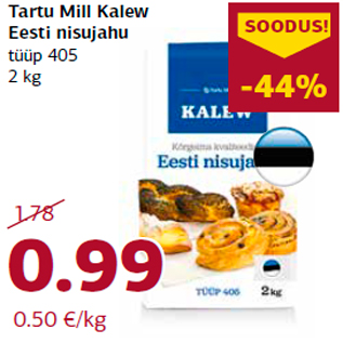 Allahindlus - Tartu Mill Kalew Eesti nisujahu