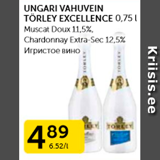 Allahindlus - UNGARI VAHUVEIN TÖRLEY EXCELLENCE 0,75 L