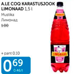 Allahindlus - A.LE COQ KARASTUSJOOK LIMONAD 1,5 L