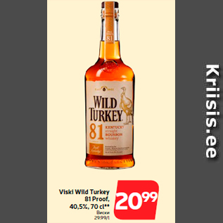 Allahindlus - Viski Wild Turkey 81 Proof, 40,5%, 70 cl**