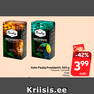 Allahindlus - Kohv Paulig Presidentti, 500 g