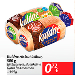 Allahindlus - Kuldne röstsai Leibur, 500 g