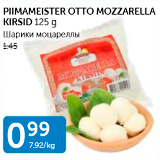 Allahindlus - PIIMAMEISTER OTTO MOZZARELLA KIRSID 125 G