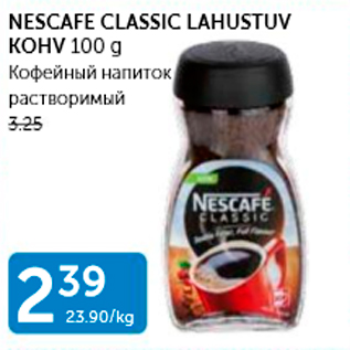 Allahindlus - NESCAFE CLASSIK LAHUSTUV KOHV 100 G