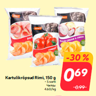 Allahindlus - Kartulikrõpsud Rimi, 150 g