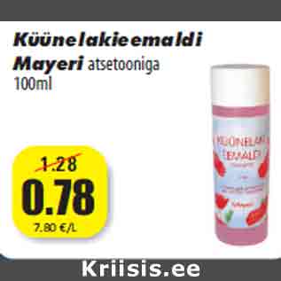 Allahindlus - Küünelakieemaldi Mayeri atsetooniga 100ml