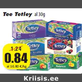 Allahindlus - Tee Tetley al 30g