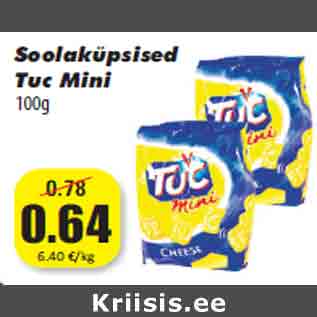 Allahindlus - Soolaküpsised Tuc Mini 100g