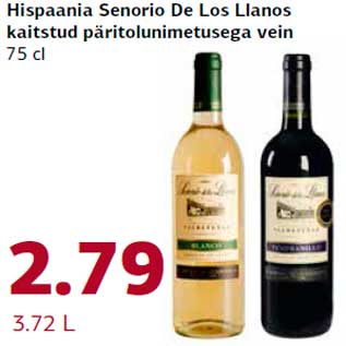 Allahindlus - Hispaania Senorio De Los Llanos kaitstud päritolunimetusega vein 75 cl