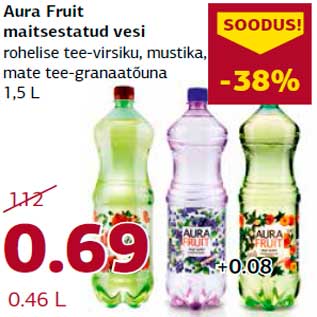 Allahindlus - Aura Fruit maitsestatud vesi