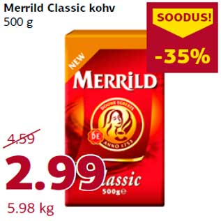 Allahindlus - Merrild Classic kohv 500 g