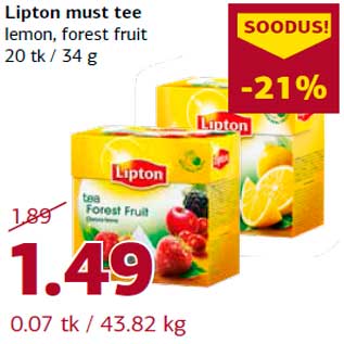 Allahindlus - Lipton must tee