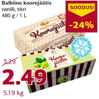 Allahindlus - Balbiino koorejäätis