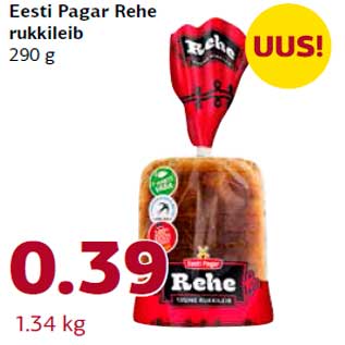 Allahindlus - Eesti Pagar Rehe rukkileib 290 g