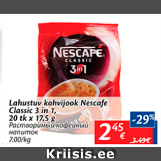 Allahindlus - Lahustuv kohvijook Nescafe Classic 3 in 1