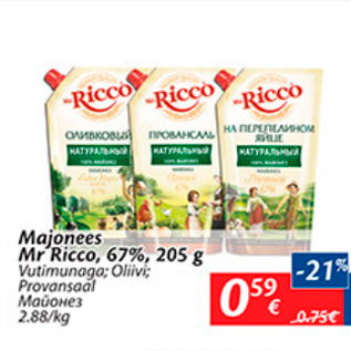 Allahindlus - Majonees Mr Ricco, 67%, 205 g