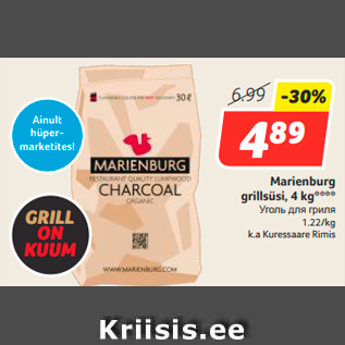 Allahindlus - Marienburg grillsüsi, 4 kg****