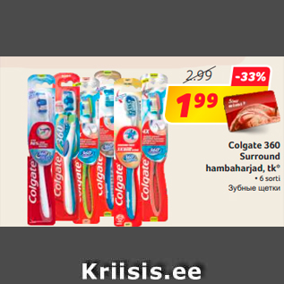 Allahindlus - Colgate 360 Surround hambaharjad, tk*