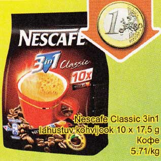 Allahindlus - Nescafe Classic 3in1 lahustuv kohvijook