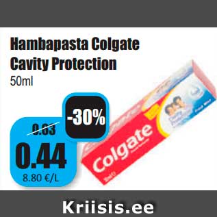 Allahindlus - Hambapasta Colgate Cavity Protection 50m