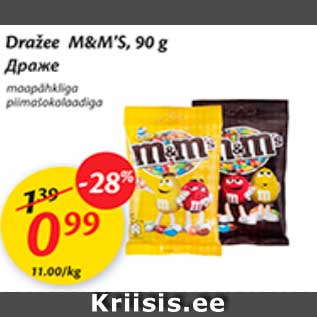 Allahindlus - Dražee M&M`S, 90 g