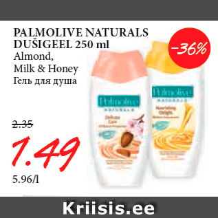 Allahindlus - PALMOLIVE NATURALS DUŠIGEEL 250 ml