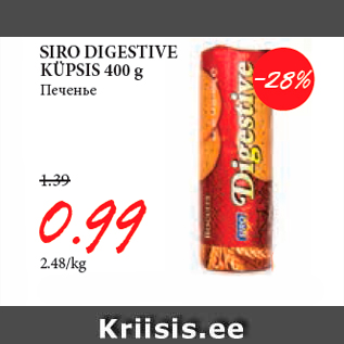 Allahindlus - SIRO DIGESTIVE KÜPSIS 400 g