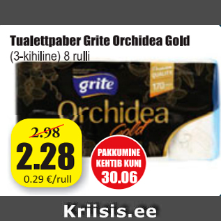 Allahindlus - Tualettpaber Grite Orchidea Gold