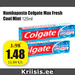 Allahindlus - Hambapasta Colgate max Fresh Cool Mint 125 ml