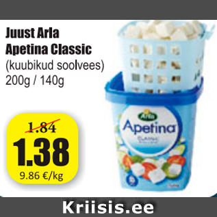 Allahindlus - Juust Arla Apetina Classic