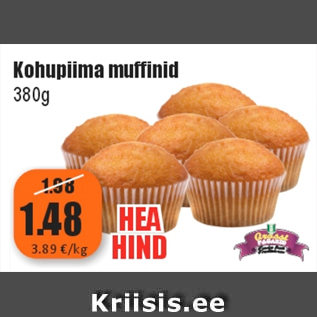 Allahindlus - Kohupiima muffinid 380 g