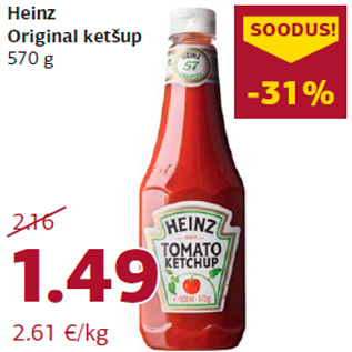 Allahindlus - Heinz Original ketšup 570 g