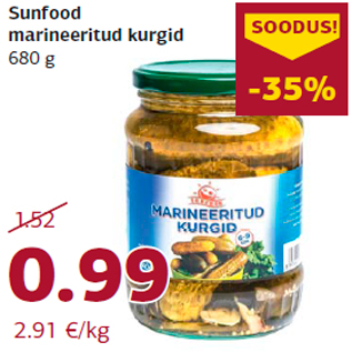 Allahindlus - Sunfood marineeritud kurgid 680 g