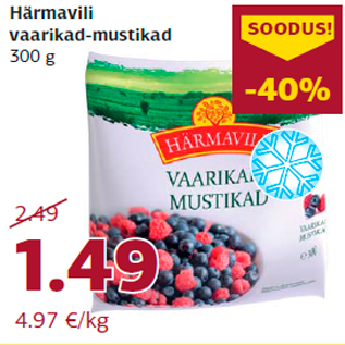 Allahindlus - Härmavili vaarikad-mustikad 300 g