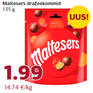 Allahindlus - Maltesers dražeekommid 135 g