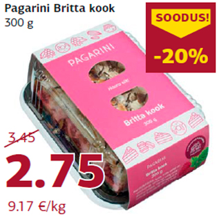 Allahindlus - Pagarini Britta kook 300 g