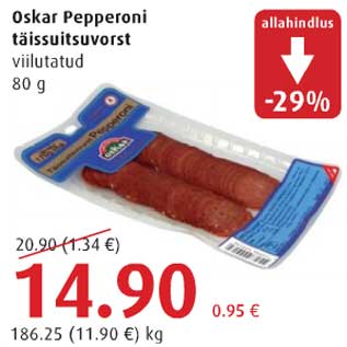 Allahindlus - Oskar Pepperoni täissuitsuvorst