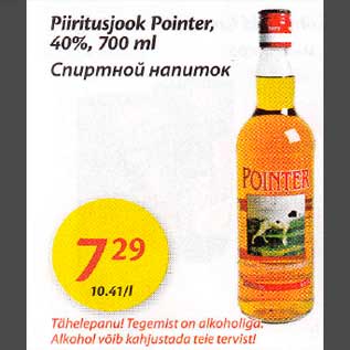 Allahindlus - Piiritusjook Pointer,40%,700 ml