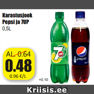 Allahindlus - Karastusjook Pepsi ja 7UP 0,5L