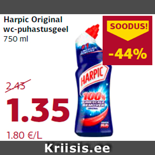 Allahindlus - Harpic Original wc-puhastusgeel 750 ml