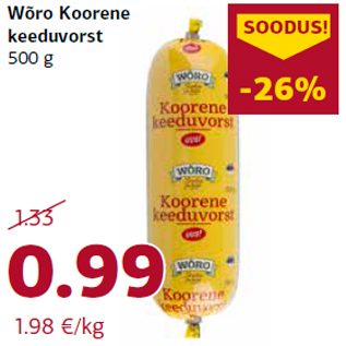 Allahindlus - Wõro Koorene keeduvorst 500 g