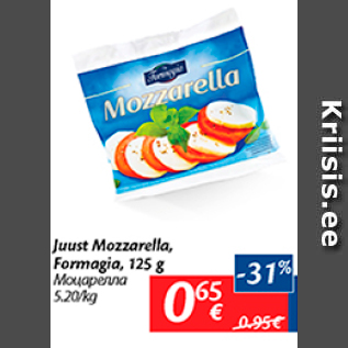 Allahindlus - Juust Mozzarella, Formagia, 125 g