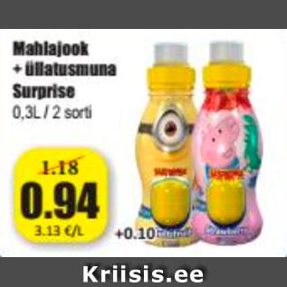 Allahindlus - Mahlajook + üllatusmuna Surprise