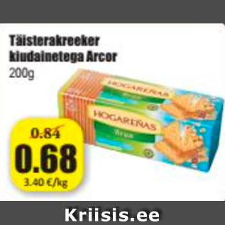 Allahindlus - Täisterakreeker klubainetega Arcor 200 g