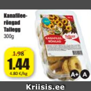 Allahindlus - Kanafileerõngad Tallegg 300 g